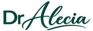 Teal Dr Alecia Script Logo